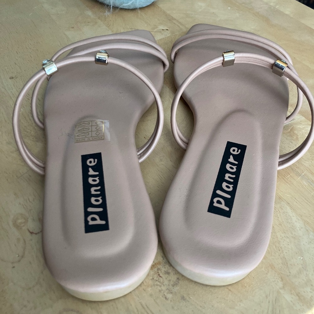 Light Pink W/ Gold & Clear Round Gem Accents Simple Elegant Slip On Dress Shoes - Picture 3 of 6